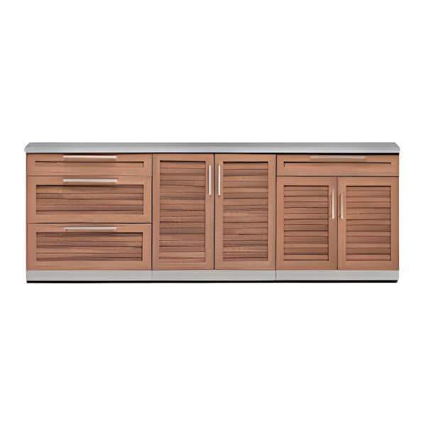 NewAge Outdoor Kitchens Grove 4-Piece Outdoor Kitchen Set with Countertops-66696-Garage Giant