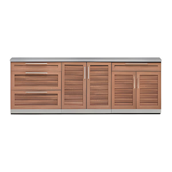 NewAge Outdoor Kitchens Grove 4-Piece Outdoor Kitchen Set with Countertops and Covers-66697-Garage Giant