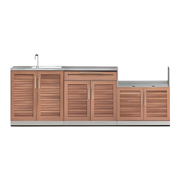 NewAge Outdoor Kitchens Grove 4-Piece Outdoor Kitchen Set with Countertops with Covers-66709-Garage Giant