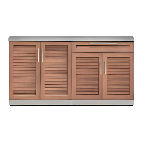 NewAge Outdoor Kitchens Grove 3-Piece Outdoor Kitchen Set with Countertops and Covers-66724-Garage Giant
