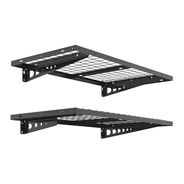 Fleximounts 2' x 4' Black Wall Mounted Shelf (2-Pack)-FLX-BR24B-BLK-Garage Giant