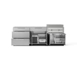 NewAge Outdoor Kitchens Stainless Steel 5-Piece Cabinet Set with with 3-Drawer, Bar, Grill Cabinet, Platinum Griddle and Countertop-74947-Garage Giant 