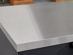 NewAge Outdoor Kitchens Stainless Steel 6-Piece Cabinet Set with Sink, Bar, Grill Cabinet, Platinum Grill, Countertop and Glass Door Fridge-71467-Garage Giant 