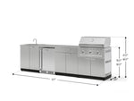 NewAge Outdoor Kitchens Stainless Steel 6-Piece Cabinet Set with Sink, Bar, Grill Cabinet, Performance Grill, Countertop and Fridge-66340-Garage Giant 