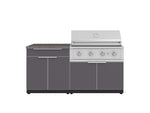 NewAge Outdoor Kitchens Aluminum 4-Piece Cabinet Set with Bar, Grill Cabinet, Performance Grill, and Countertop-71720-Garage Giant 
