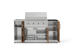 NewAge Outdoor Kitchens Outdoor Grill Island Stainless-Steel Louvered Doors 5-Piece Cabinet Set with Sink, 1 Door, Grill Cabinet, Performance Grill and Stainless Steel Countertop - (Liquid Propane) 
