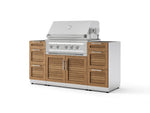 NewAge Outdoor Kitchens Outdoor Grill Island Stainless-Steel Louvered Doors 5-Piece Cabinet Set with 3 Drawers, Grill Cabinet and Platinum Grill - (Liquid Propane) | Garage Giant 