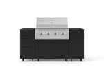 NewAge Outdoor Kitchens Outdoor Grill Island Stainless-Steel 6-Piece Cabinet Set with Casters 1 Door, 3 Drawer, Grill Cabinet, Performance Grill and Dekton in Sirius Countertops - (Liquid Propane) 