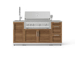 NewAge Outdoor Kitchens Outdoor Grill Island Stainless-Steel Louvered 5-Piece Cabinet Set with Sink, 3 Drawer, Grill Cabinet, Platinum Grill and Stainless Steel Countertop-75618-Garage Giant 