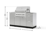 NewAge Outdoor Kitchens Outdoor Grill Island Stainless-Steel 5-Piece Cabinet Set with Sink, 3 Drawer, Grill Cabinet, Platinum Grill and Stainless Steel Countertop - (Liquid Propane) 
