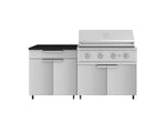 NewAge Outdoor Kitchens Stainless Steel 4-Piece Cabinet Set with Caster and Bar, Grill Cabinet, Platinum Grill, and Countertop-72248-Garage Giant 