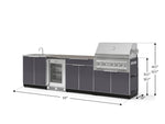 NewAge Outdoor Kitchens Aluminum 6-Piece Cabinet Set with Sink, Bar, Grill Cabinet, Platinum Grill, Countertop and Fridge-72061-Garage Giant 