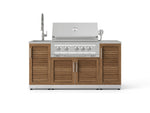 NewAge Outdoor Kitchens Outdoor Grill Island Stainless-Steel 5-Piece Cabinet Set with Sink, 1 Door, Grill Cabinet, Platinum Grill and Stainless Steel Countertop 