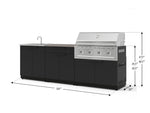 NewAge Outdoor Kitchens Stainless-Steel 5-Piece Cabinet Set with Bar, Sink, Grill Cabinet, Performance Grill, and Countertop-73422-Garage Giant 
