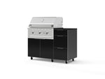 NewAge Outdoor Kitchens Outdoor Grill Island Aluminum 4-Piece Cabinet Set with Casters and 3-Drawer, Grill Cabinet, Performance Grill and Dekton in Sirius Countertop - (Liquid Propane) | Garage Giant 