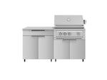 NewAge Outdoor Kitchens Stainless Steel 4-Piece Cabinet Set with Caster and Bar, Grill Cabinet, Performance Grill, and Countertop-72423-Garage Giant 