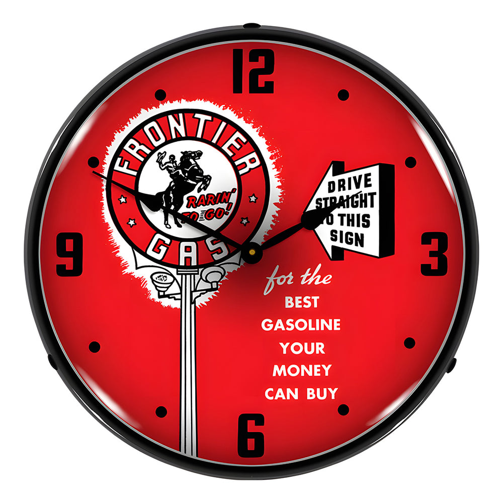 Collectable Sign and Clock Frontier Gas Backlit Wall Clock-1902876-Garage Giant