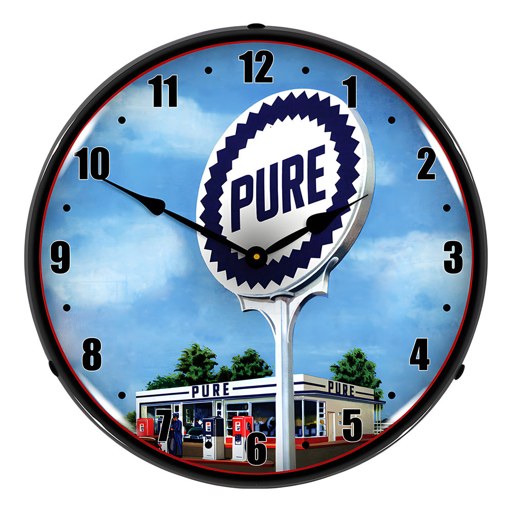 Pure Gas Station Backlit Wall Clock