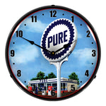 Collectable Sign and Clock Pure Gas Station Backlit Wall Clock-1902886-Garage Giant 
