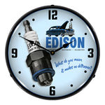 Collectable Sign and Clock Edison Spark Plugs Backlit Wall Clock-1903891-Garage Giant 