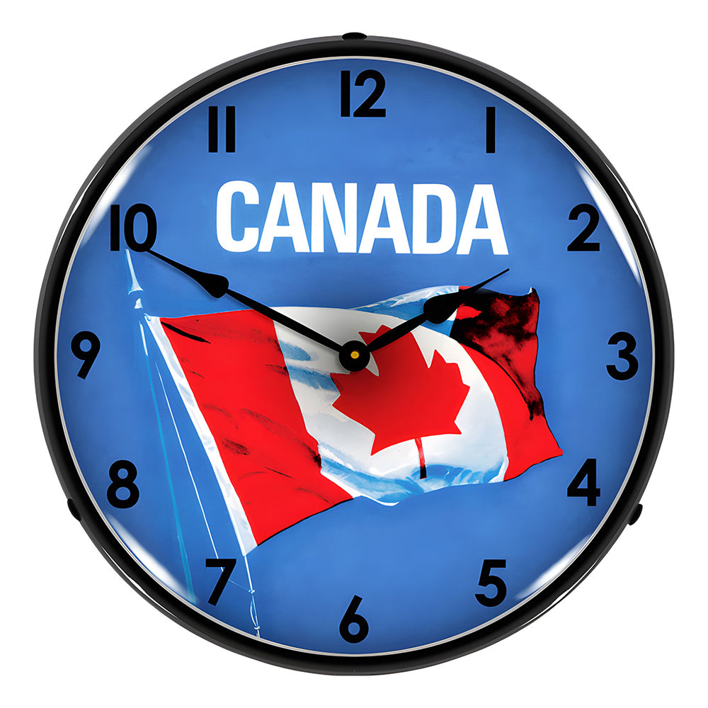 Collectable Sign and Clock Canadian Flag Backlit Wall Clock-1903895-Garage Giant