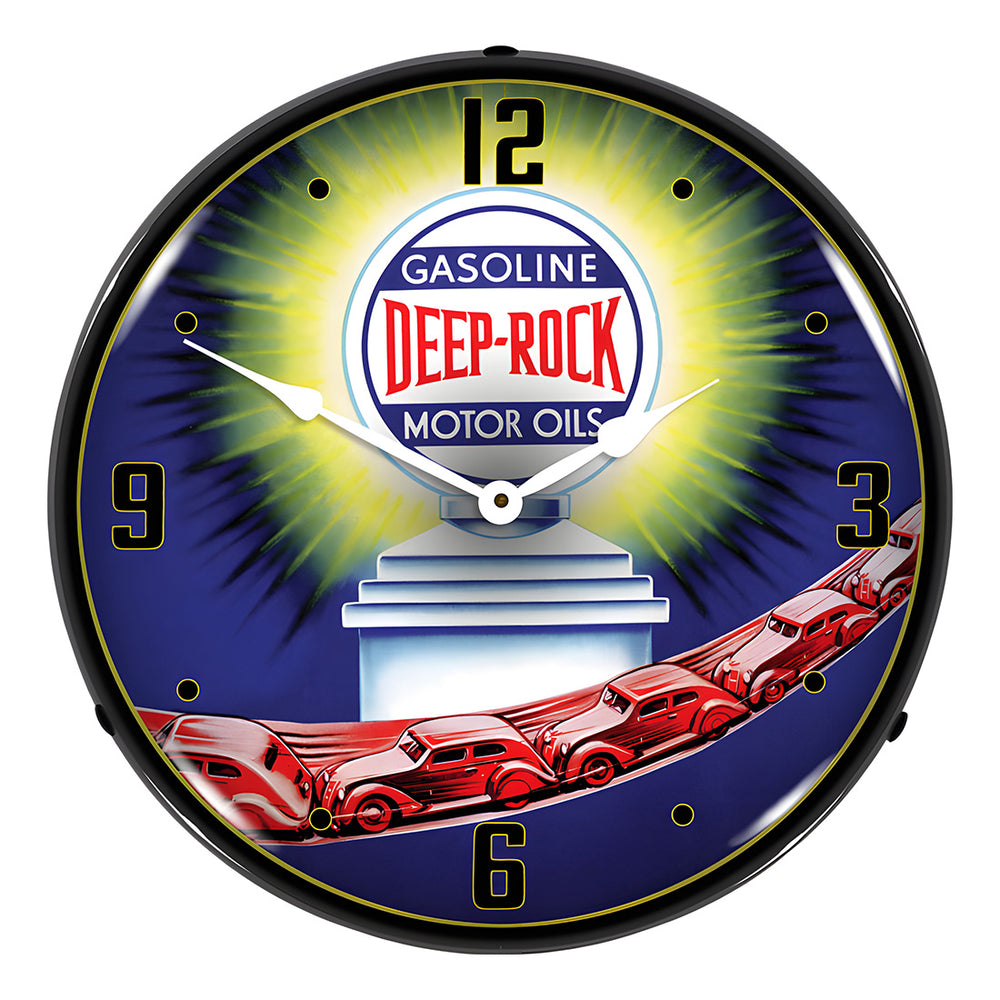 Collectable Sign and Clock Deep Rock Gasoline and Motor Oils Backlit Wall Clock-1903896-Garage Giant