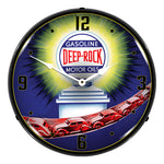 Collectable Sign and Clock Deep Rock Gasoline and Motor Oils Backlit Wall Clock-1903896-Garage Giant 