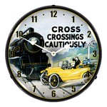 Collectable Sign and Clock Railroad Crossing Safety Backlit Wall Clock-1903898-Garage Giant 