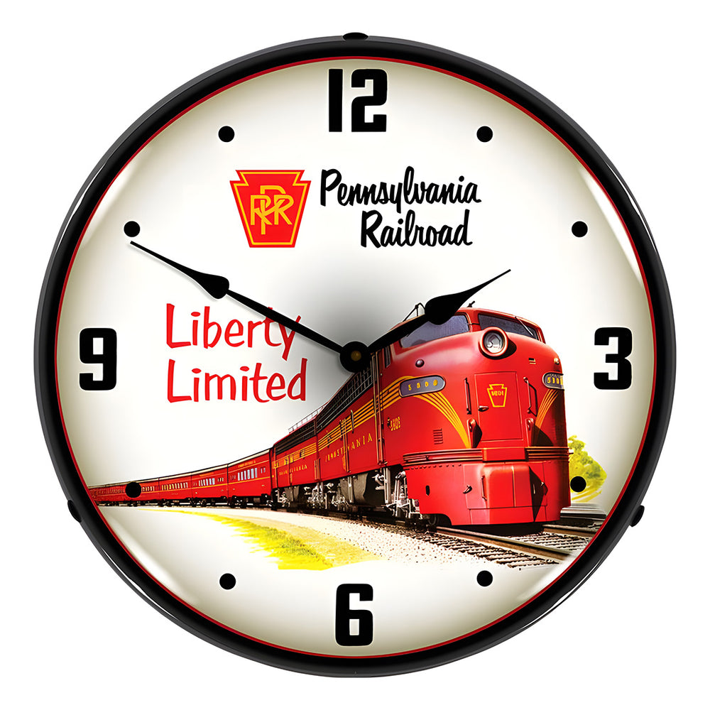 Collectable Sign and Clock Pennsylvania Railroad Liberty Limited Backlit Wall Clock-1906692-Garage Giant