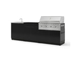 NewAge Outdoor Kitchens Aluminum 5-Piece Cabinet Set with Bar, Grill, Sink Cabinet, Performance Grill, and Countertop-73377-Garage Giant 