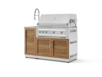 NewAge Outdoor Kitchens Outdoor Grill Island Stainless-Steel Louvered Doors 3-Piece Cabinet Set with Sink, Grill Cabinet and Platinum Grill-75365-Garage Giant 