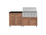 NewAge Outdoor Kitchens Stainless Steel 4-Piece Cabinet Set with Caster and Bar, Grill Cabinet, Platinum Grill, and Countertop-72259-Garage Giant 