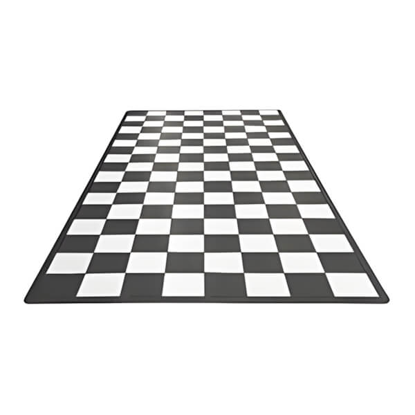 Speedway Tile Single Car Garage Floor Tile Mat / Pad (Black / White)-SPEEDCHKR600MTM-Garage Giant