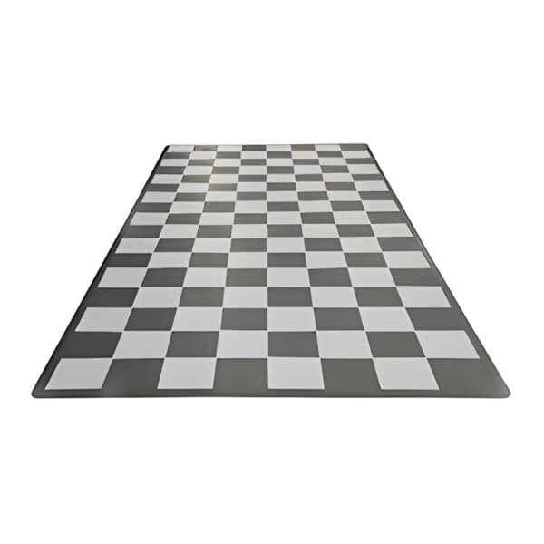 Speedway Tile Single Car Garage Floor Tile Mat / Pad (Grey / Silver / Black)-SPEEDCHKR204MTM-Garage Giant
