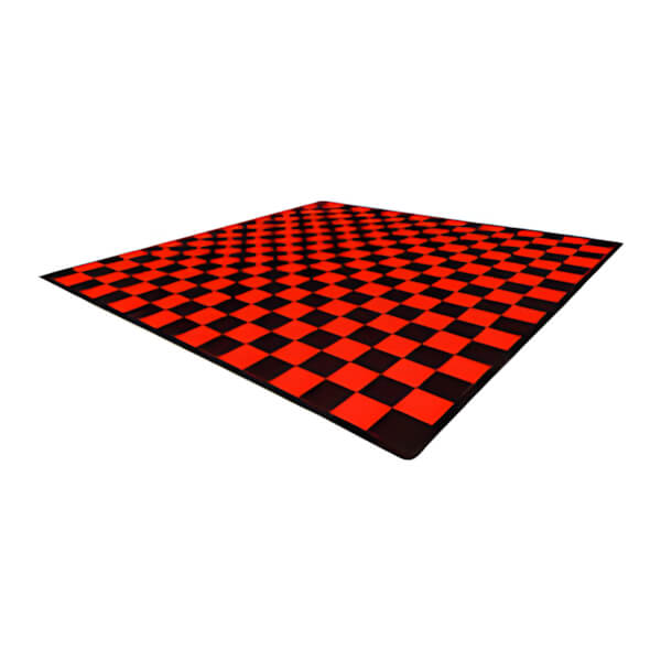 Speedway Tile Two Car Garage Floor Tile Mat / Pad (Black / Red)-SPEEDCHKR300MTL-Garage Giant