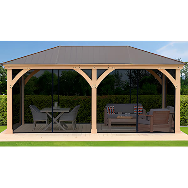 Yardistry 12 x 14 Meridian Gazebo Mesh Netting - Thumbnail 4