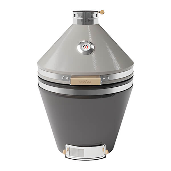 NewAge Outdoor Kitchens 22-Inch Kamado Charcoal Grill (Taupe and Iron Black)-65998-Garage Giant