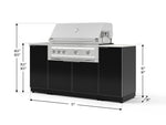 NewAge Outdoor Kitchens Outdoor Grill Island Aluminum 5-Piece Cabinet Set with Sink, 1 Door, Grill Cabinet, Platinum Grill and Stainless Steel Countertop - (Liquid Propane) 