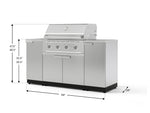 NewAge Outdoor Kitchens Outdoor Grill Island Stainless-Steel 5-Piece Cabinet Set with Sink, 1 Door, Grill Cabinet, Performance Grill and Stainless Steel Countertop-74651-Garage Giant 