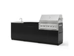 NewAge Outdoor Kitchens Aluminum 5-Piece Cabinet Set with Bar, Sink, Grill Cabinet, Platinum Grill, and Countertop-73379-Garage Giant 