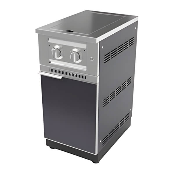 NewAge Outdoor Kitchens Aluminum Slate Grey Dual Side Burner and Cabinet (Natural Gas)-66297-Garage Giant