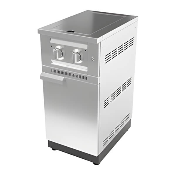 NewAge Outdoor Kitchens Stainless Steel Dual Side Burner and Cabinet (Natural Gas)-66289-Garage Giant