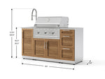 NewAge Outdoor Kitchens Outdoor Grill Island Stainless-Steel Louvered Doors 5-Piece Cabinet Set with Sink, 3 Drawer, Grill Cabinet, Performance Grill and Stainless Steel Countertop-75574-Garage Giant 