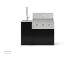 NewAge Outdoor Kitchens Outdoor Grill Island Aluminum 3-Piece Cabinet Set with Sink, Grill Cabinet, and Performance Grill 