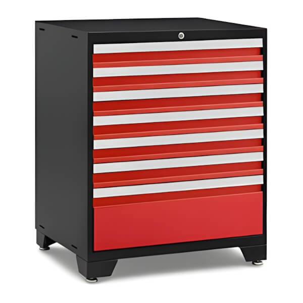NewAge Garage Cabinets PRO Series Red 7-Drawer Tool Cabinet-51157-Garage Giant