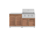 NewAge Outdoor Kitchens Stainless Steel 4-Piece Cabinet Set with Bar, Grill Cabinet, Performance Grill and Countertop-67297-Garage Giant 
