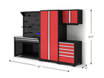 NewAge Garage Cabinets Pro Series 5-Piece Cabinet Set with Tool, Wall Cabinet, Locker, 62 in. Workstation, and Pegboard Accessories Kit-32673-Garage Giant 