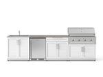NewAge Outdoor Kitchens Stainless Steel 6-Piece Cabinet Set with Sink, Bar, Grill Cabinet, Performance Grill, Countertop and Stainless Steel Door Fridge-73835-Garage Giant 