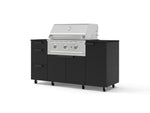 NewAge Outdoor Kitchens Outdoor Grill Island Stainless-Steel 6-Piece Cabinet Set with Casters 1 Door, 3 Drawer, Grill Cabinet, Performance Grill and Dekton in Sirius Countertops - (Liquid Propane) | Garage Giant 