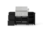 NewAge Outdoor Kitchens Outdoor Grill Island Stainless-Steel 5-Piece Cabinet Set with Casters 1 Door, 3 Drawer, Grill Cabinet and Platinum Grill - (Liquid Propane) 